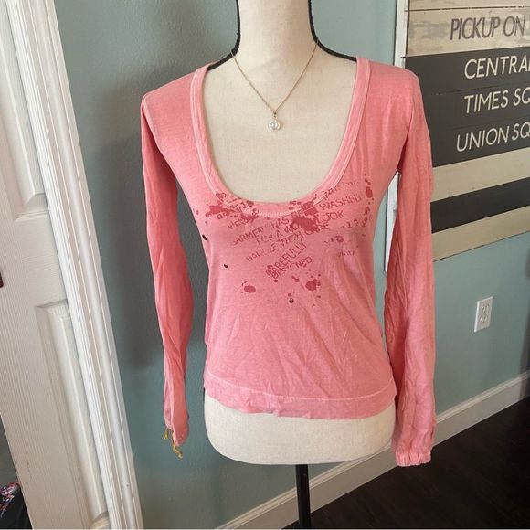 Y2K Scoop Back Ichi Coral Top - Picture 1 of 5